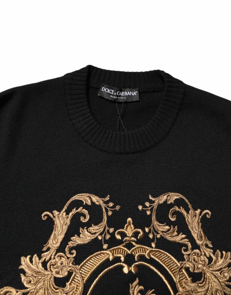 Dolce & Gabbana Black Logo Embroidery Knit Pullover Sweater - Image 5