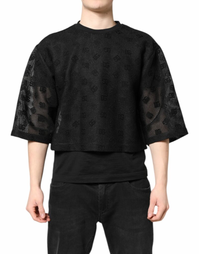 Dolce & Gabbana Black See Through Logo Short Sleeves T-shirt - Image 2