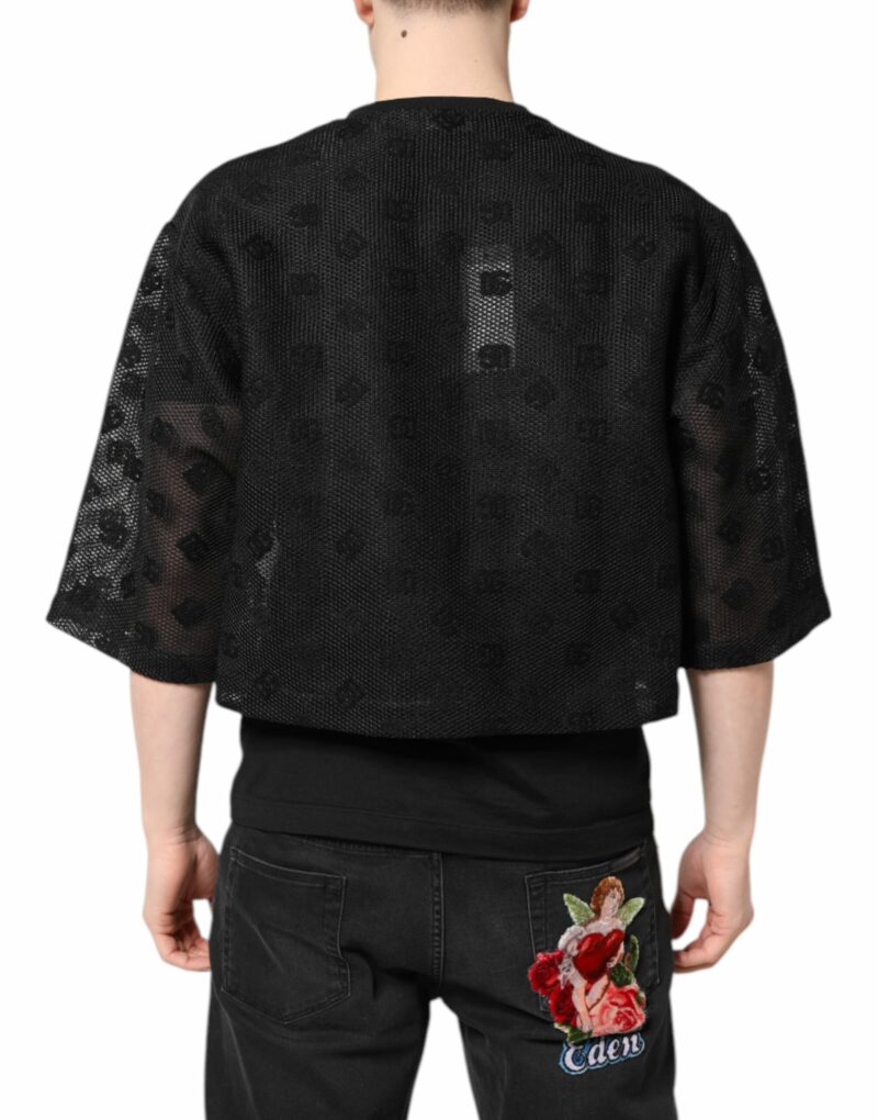 Dolce & Gabbana Black See Through Logo Short Sleeves T-shirt - Image 4