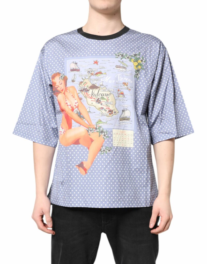 Dolce & Gabbana Light Blue Graphic Print Short Sleeve T-shirt - Image 2