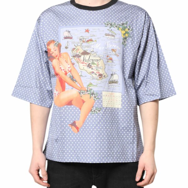 Dolce & Gabbana Light Blue Graphic Print Short Sleeve T-shirt