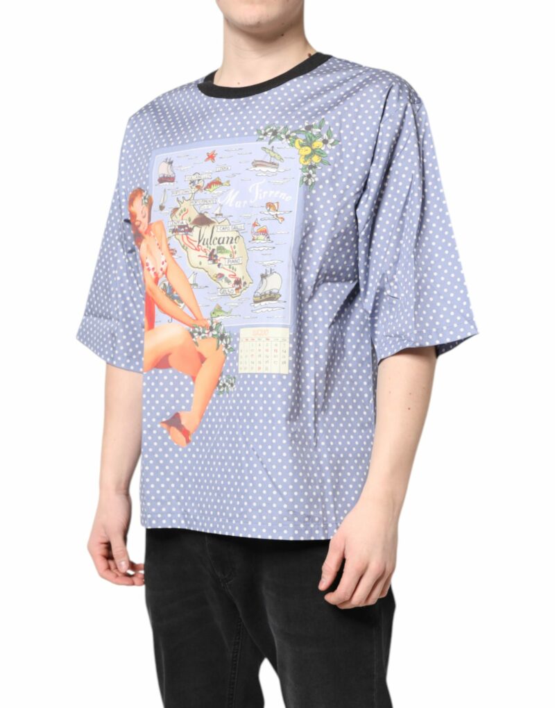 Dolce & Gabbana Light Blue Graphic Print Short Sleeve T-shirt - Image 3