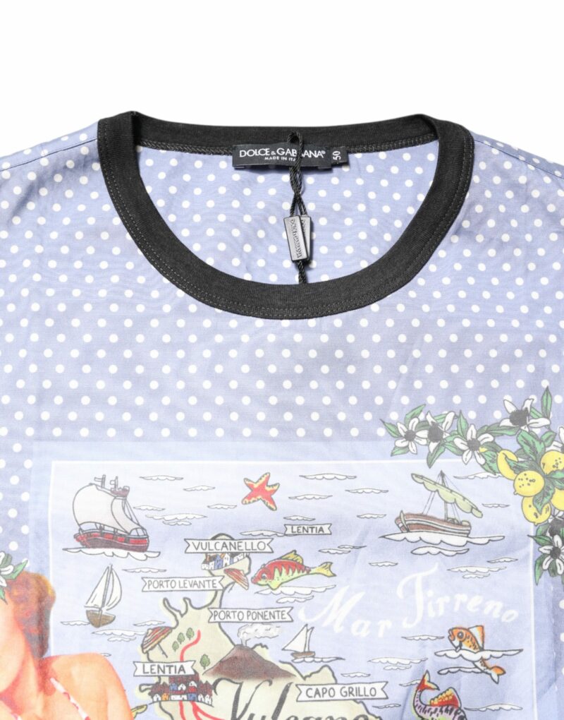 Dolce & Gabbana Light Blue Graphic Print Short Sleeve T-shirt - Image 5