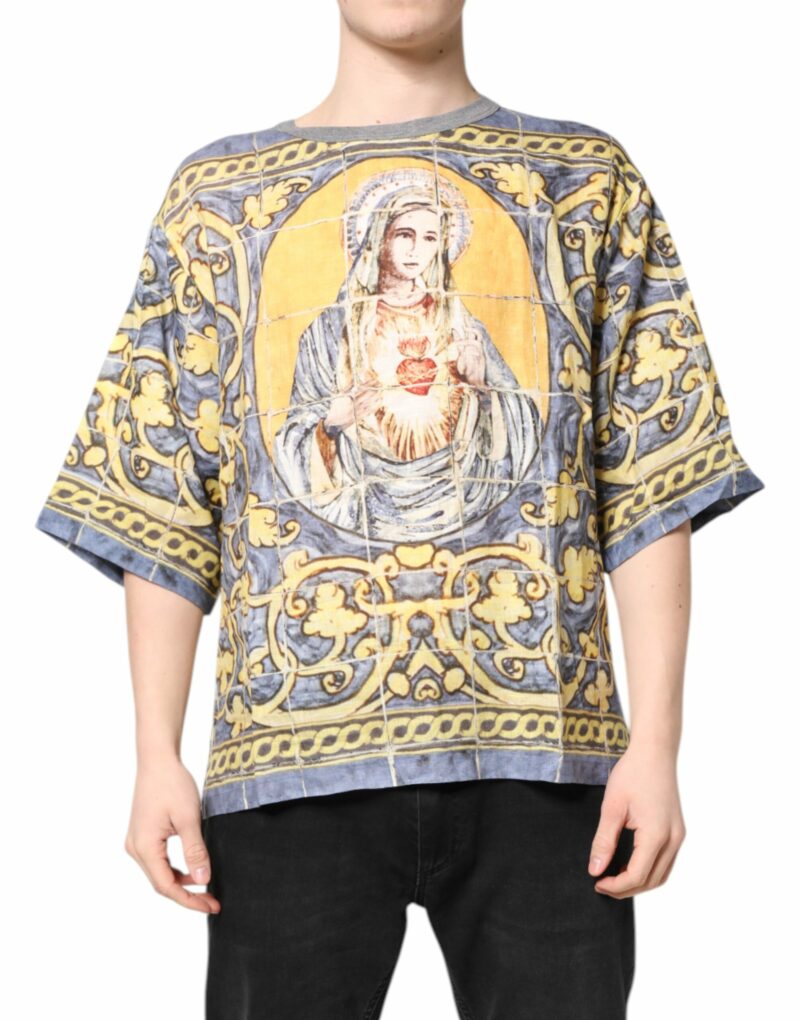 Dolce & Gabbana Multicolor Religious Print Round Neck T-shirt - Image 2