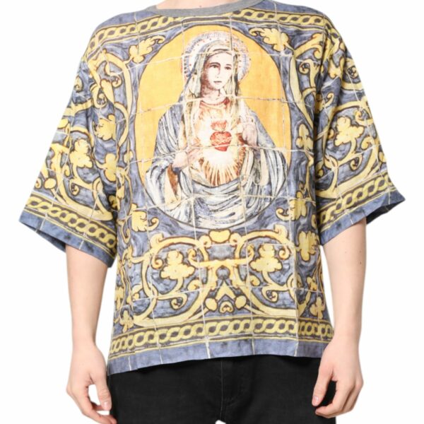 Dolce & Gabbana Multicolor Religious Print Round Neck T-shirt