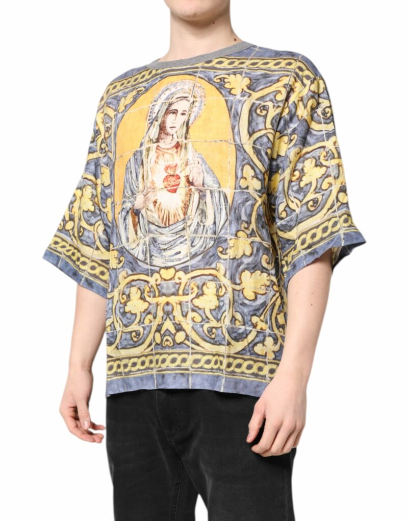 Dolce & Gabbana Multicolor Religious Print Round Neck T-shirt - Image 3
