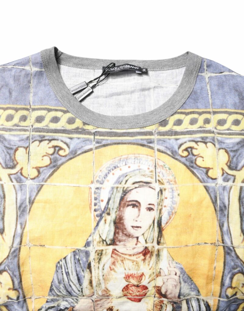 Dolce & Gabbana Multicolor Religious Print Round Neck T-shirt - Image 5