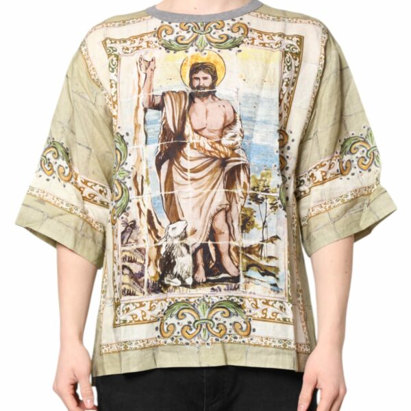Dolce & Gabbana Religious Print Men Short Sleeves T-shirt