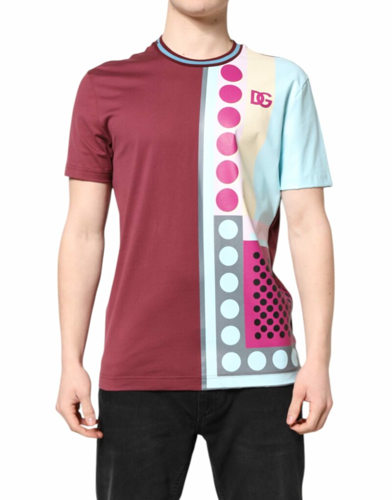 Dolce & Gabbana Multicolor Printed Logo Short Sleeve T-shirt - Image 2