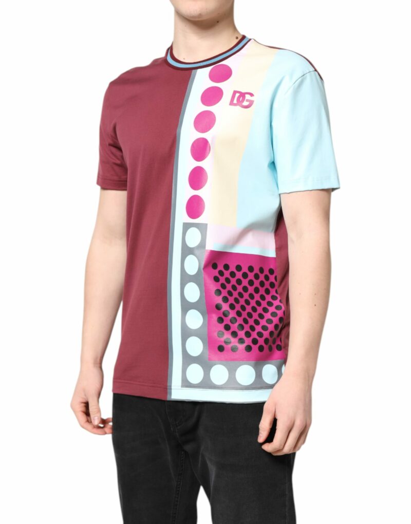 Dolce & Gabbana Multicolor Printed Logo Short Sleeve T-shirt - Image 3