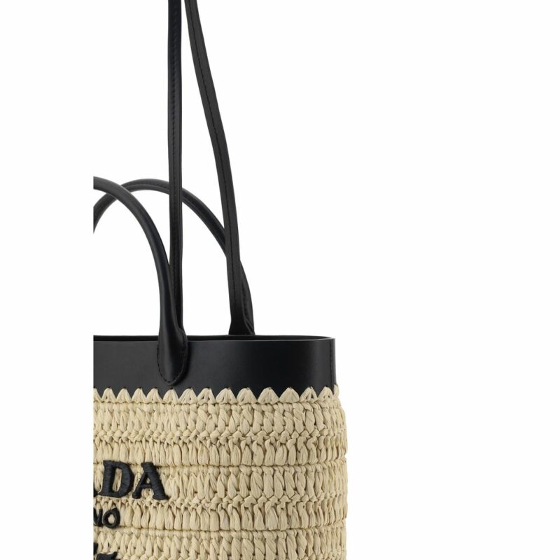 Prada Woven raffia Tote Bag - Image 4