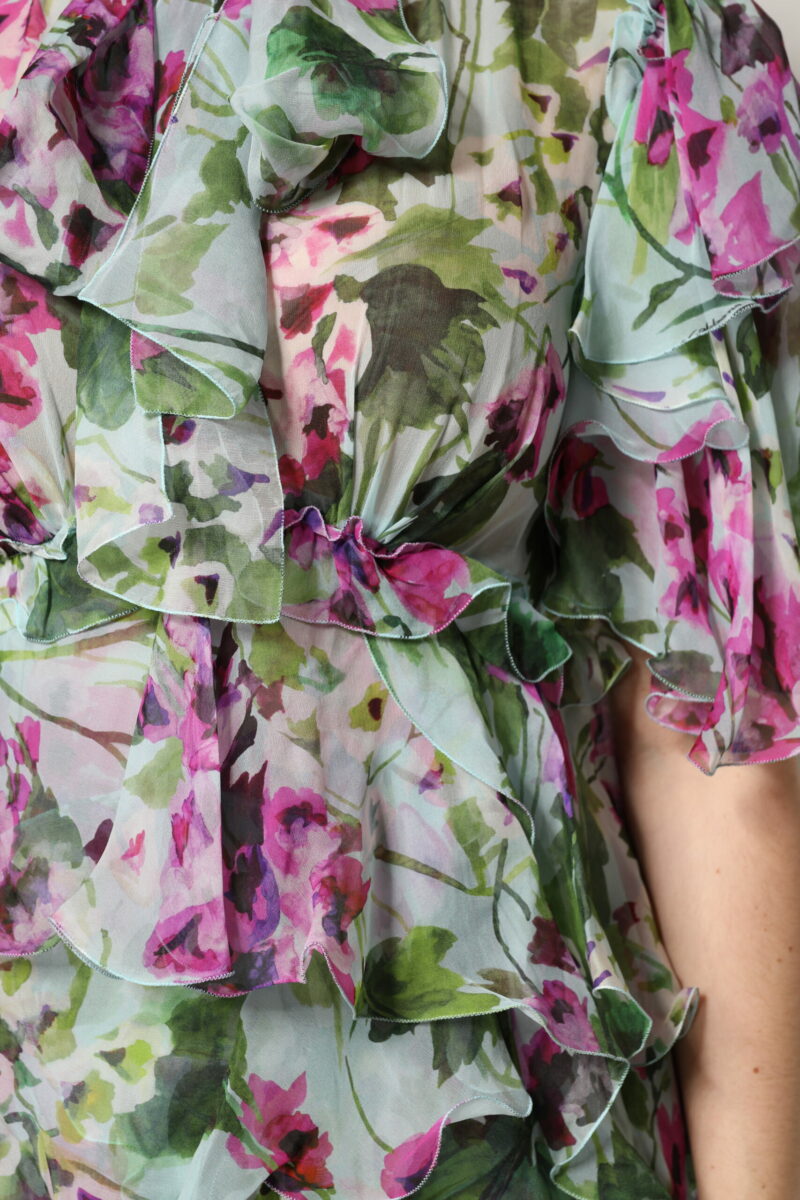 Dolce & Gabbana Multicolor Floral Silk Midi Layered Dress - Image 6