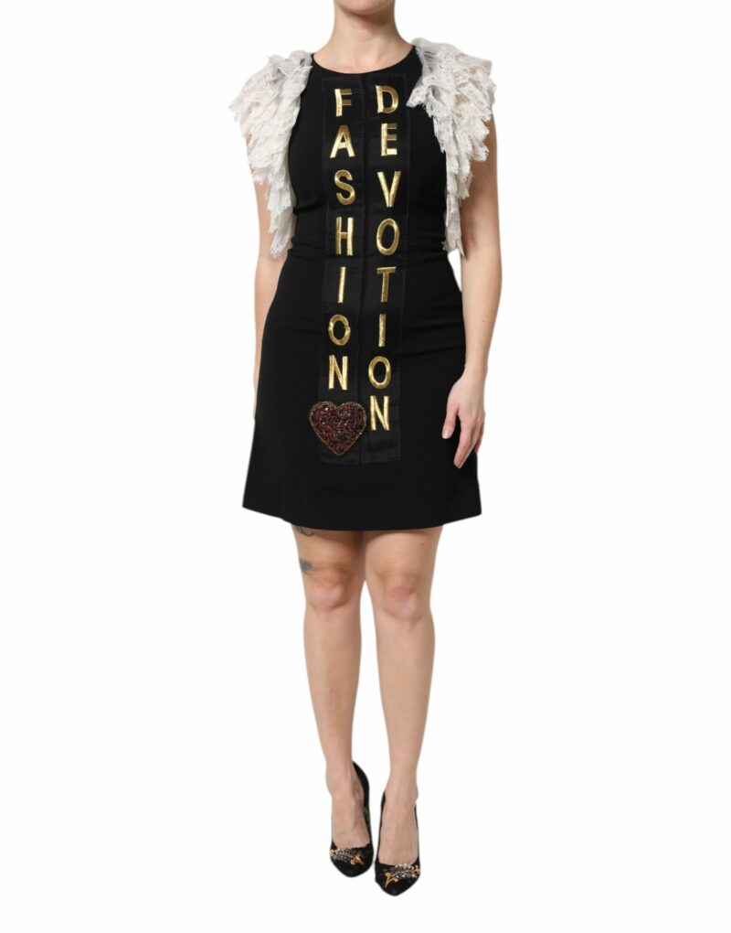 Dolce & Gabbana Black Fashion Devotion Embellish Mini Dress - Image 2