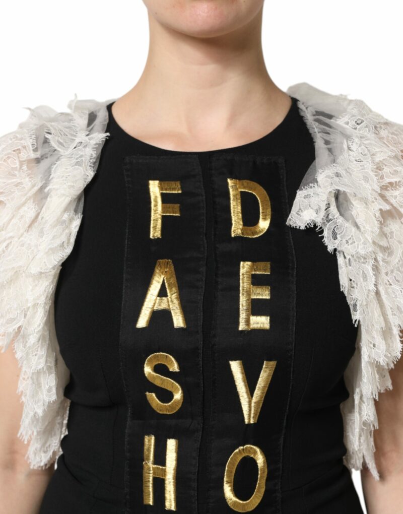 Dolce & Gabbana Black Fashion Devotion Embellish Mini Dress - Image 5