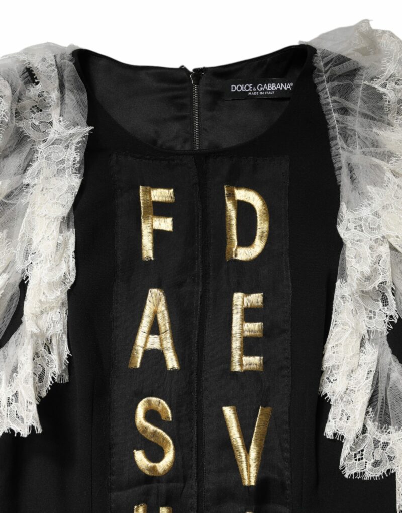 Dolce & Gabbana Black Fashion Devotion Embellish Mini Dress - Image 7