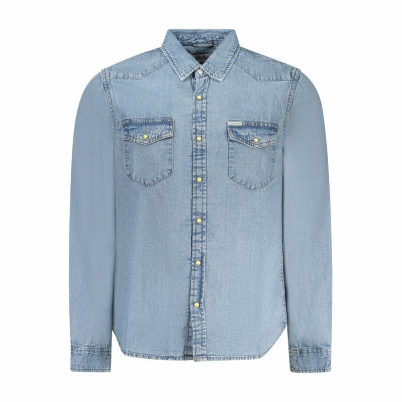 Guess Jeans Light Blue Cotton Men Shirt - Image 2