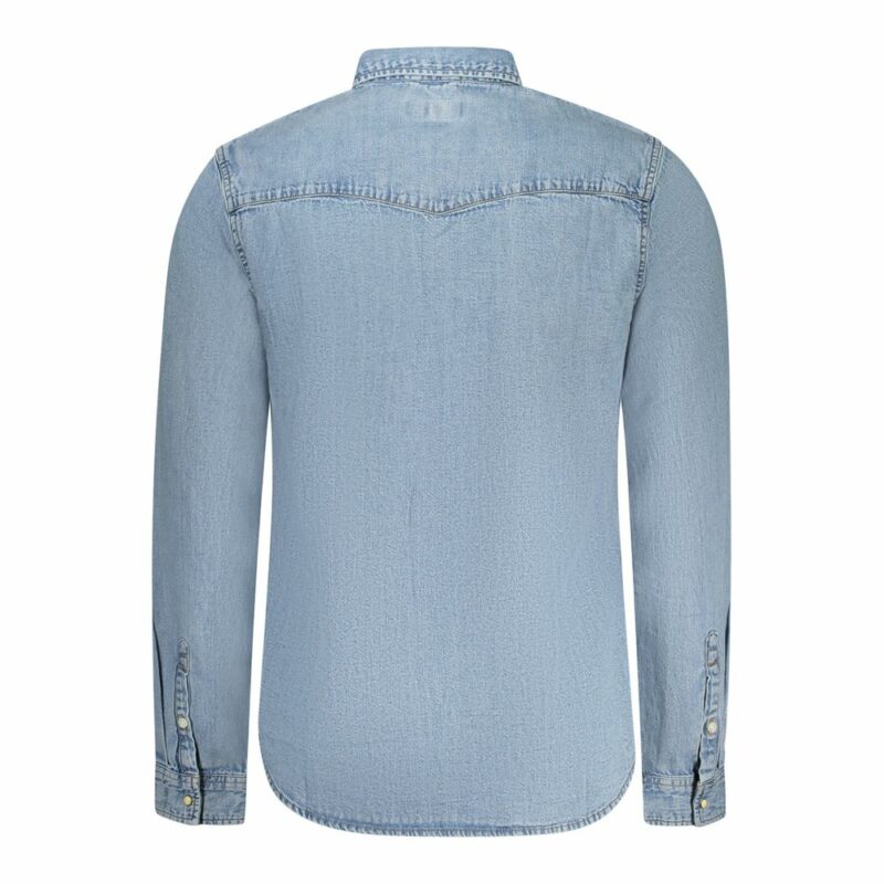 Guess Jeans Light Blue Cotton Men Shirt - Image 3
