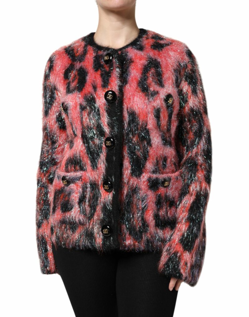 Dolce & Gabbana Red Mohair Wool Button Down Cardigan Sweater - Image 2
