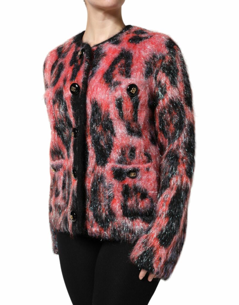 Dolce & Gabbana Red Mohair Wool Button Down Cardigan Sweater - Image 3
