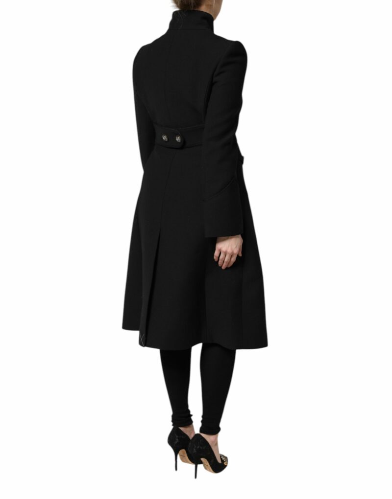 Dolce & Gabbana Black Wool Single Breasted Trench Coat Jacket - Image 5