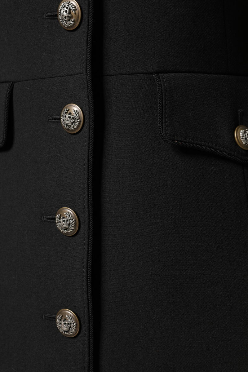 Dolce & Gabbana Black Wool Single Breasted Trench Coat Jacket - Image 7