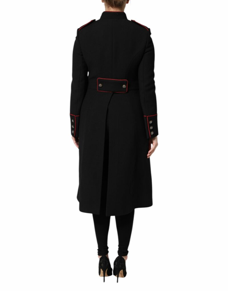 Dolce & Gabbana Black Wool Single Breasted Trench Coat Jacket - Image 4
