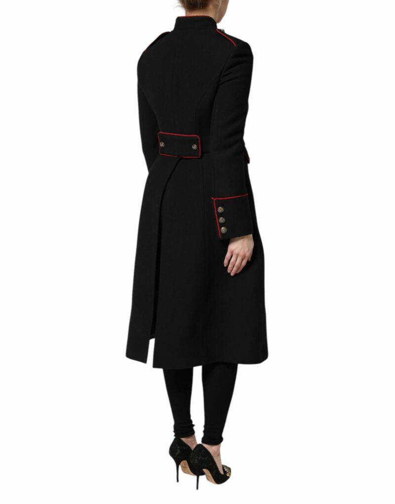 Dolce & Gabbana Black Wool Single Breasted Trench Coat Jacket - Image 5