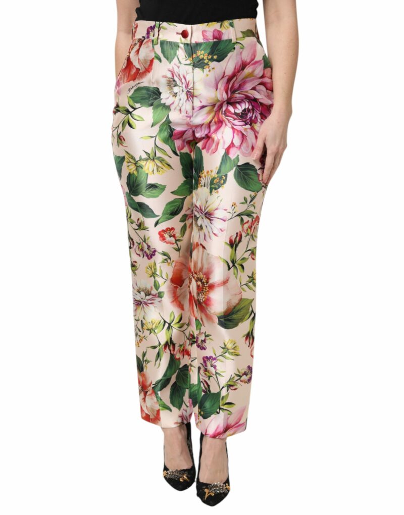Dolce & Gabbana Multicolor Floral High Waist Straight Pants - Image 2