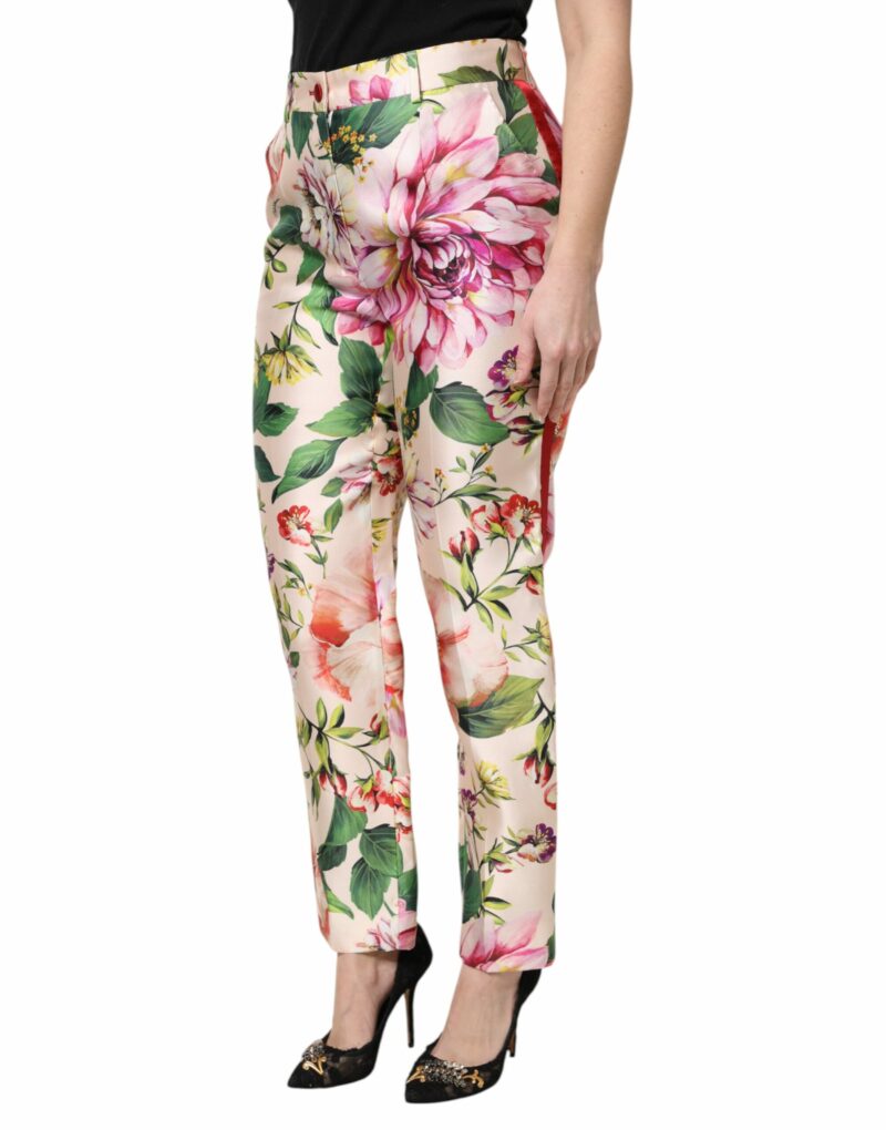 Dolce & Gabbana Multicolor Floral High Waist Straight Pants - Image 3