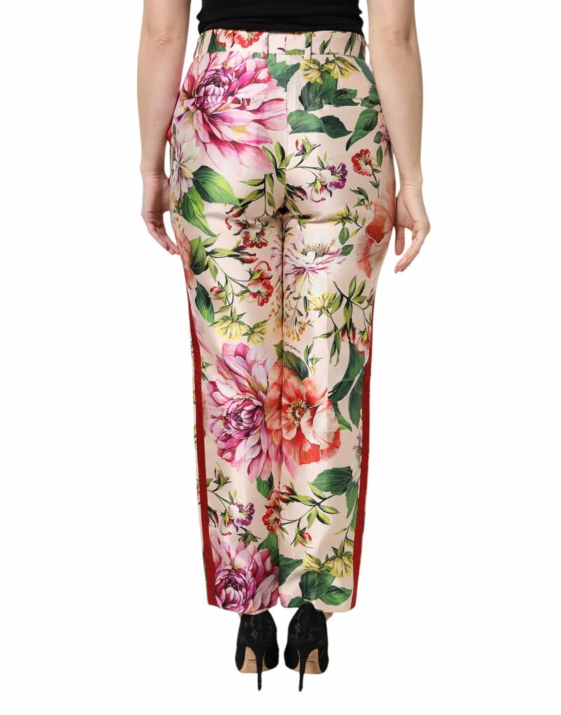 Dolce & Gabbana Multicolor Floral High Waist Straight Pants - Image 4