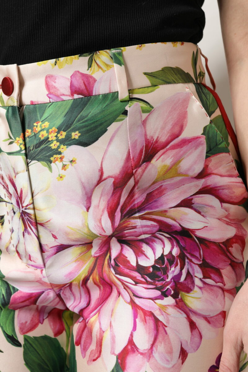 Dolce & Gabbana Multicolor Floral High Waist Straight Pants - Image 5