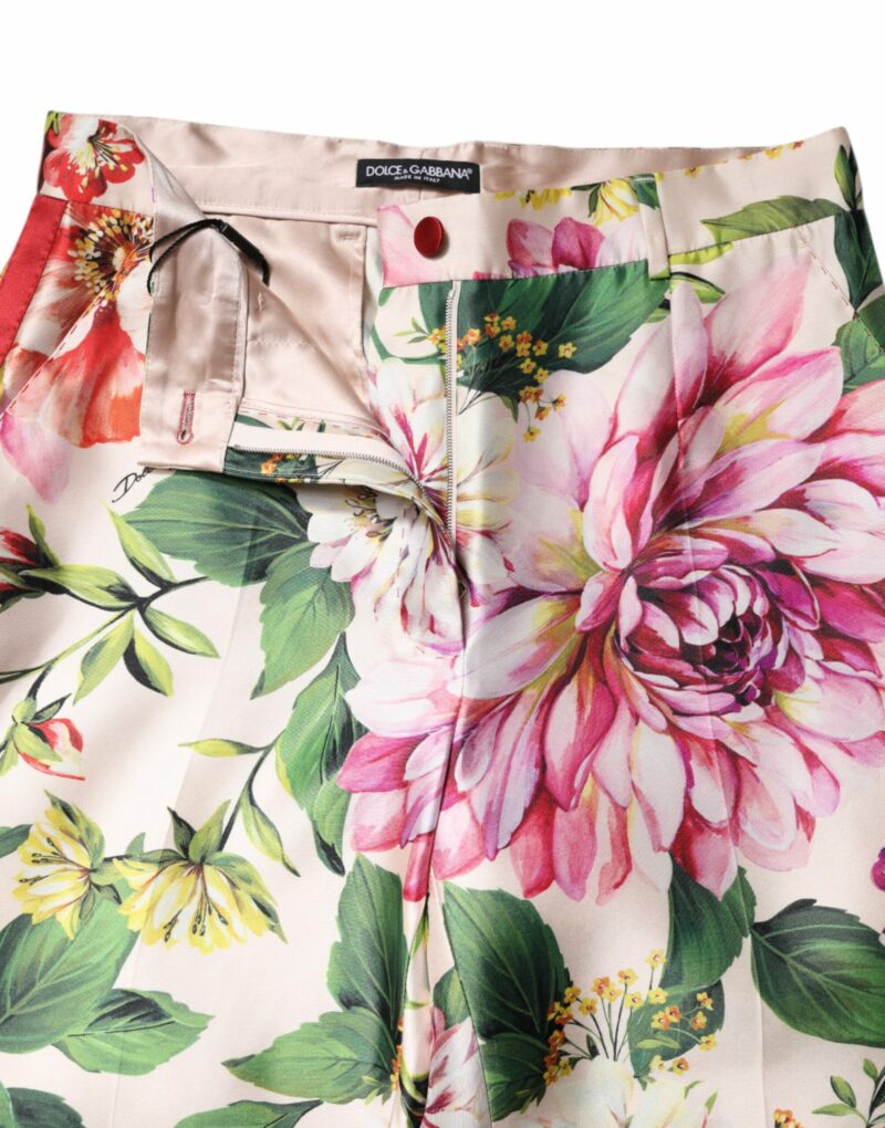 Dolce & Gabbana Multicolor Floral High Waist Straight Pants - Image 6