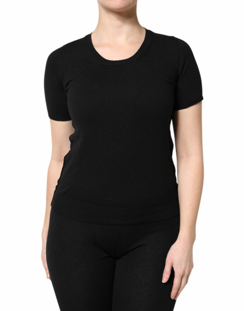 Dolce & Gabbana Black Cotton Round Neck Short Sleeve T-shirt - Image 2
