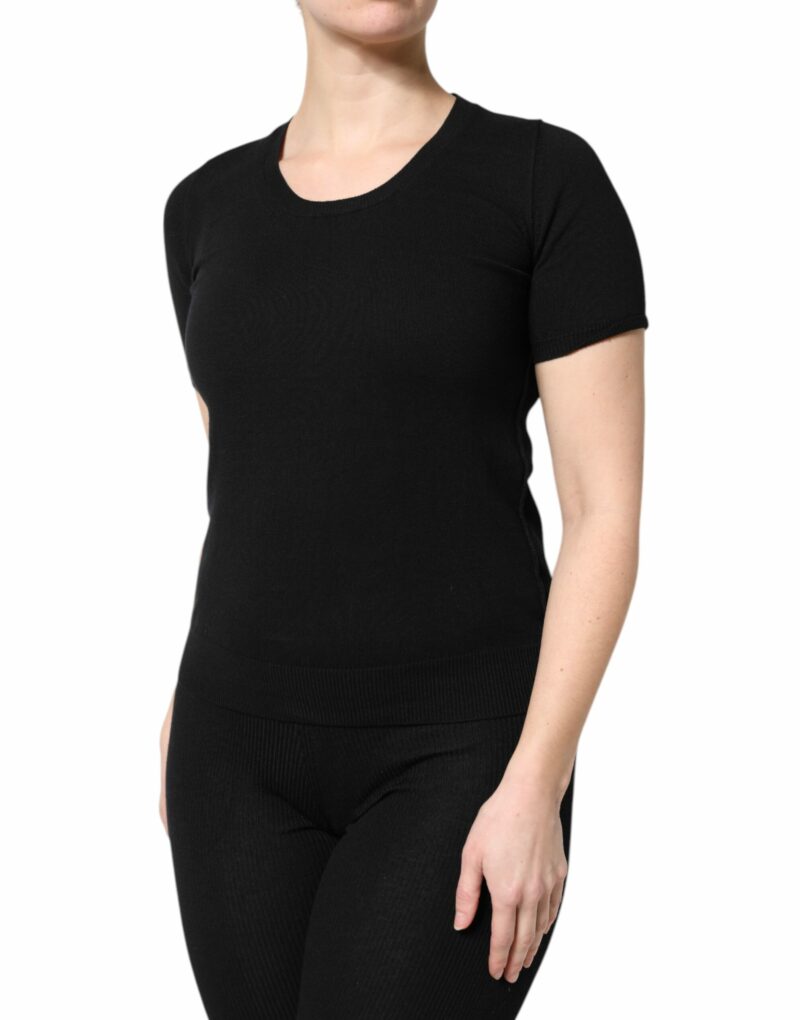 Dolce & Gabbana Black Cotton Round Neck Short Sleeve T-shirt - Image 3