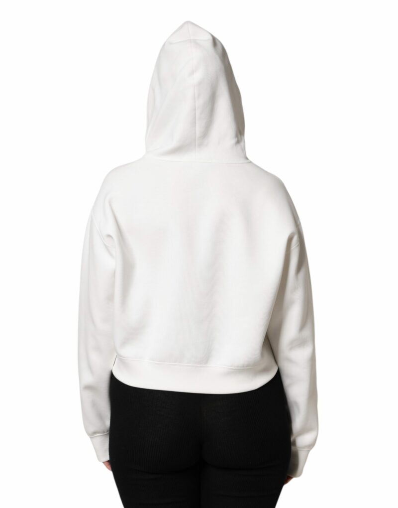 Dolce & Gabbana Ivory Cotton Printed Hooded Pullover Sweater - Image 4
