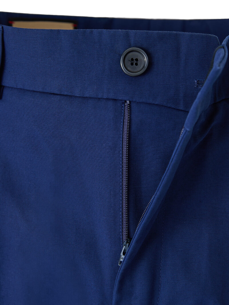Gucci Blue Classic Cotton Pants - Image 4