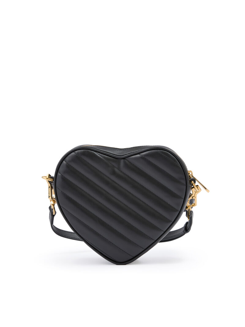 Gucci Black Leather Mini Heart Crossbody Bag - Image 2