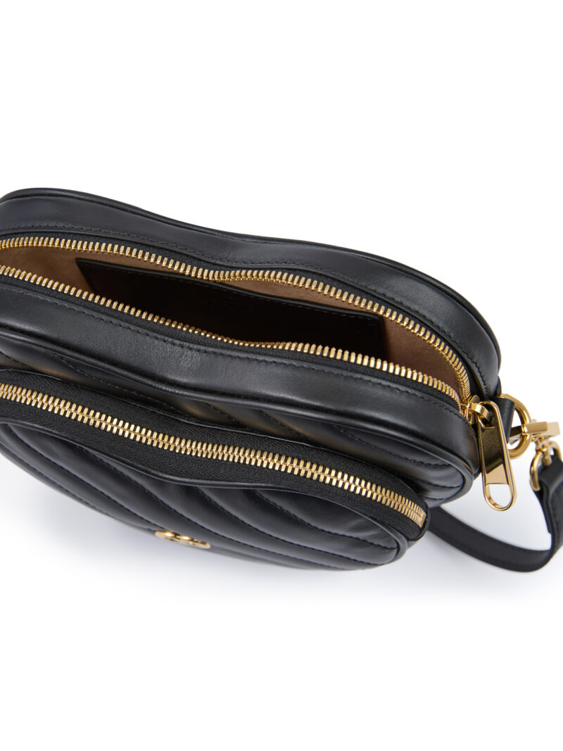 Gucci Black Leather Mini Heart Crossbody Bag - Image 5