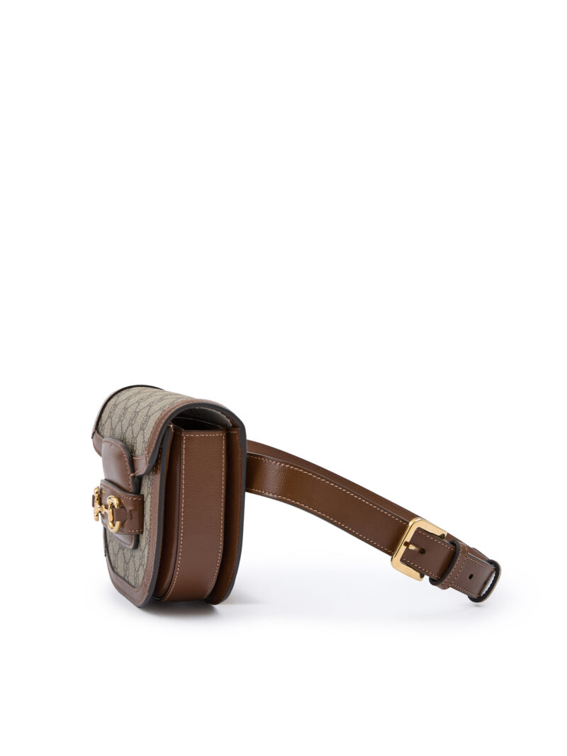 Gucci GG Beige Monogram Horsebit 1955 Belt Bag - Image 3