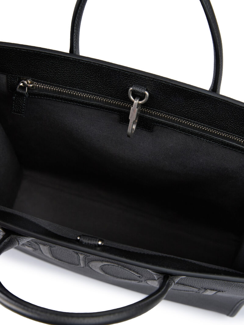 Gucci Black Leather Logo Medium Tote Bag - Image 5