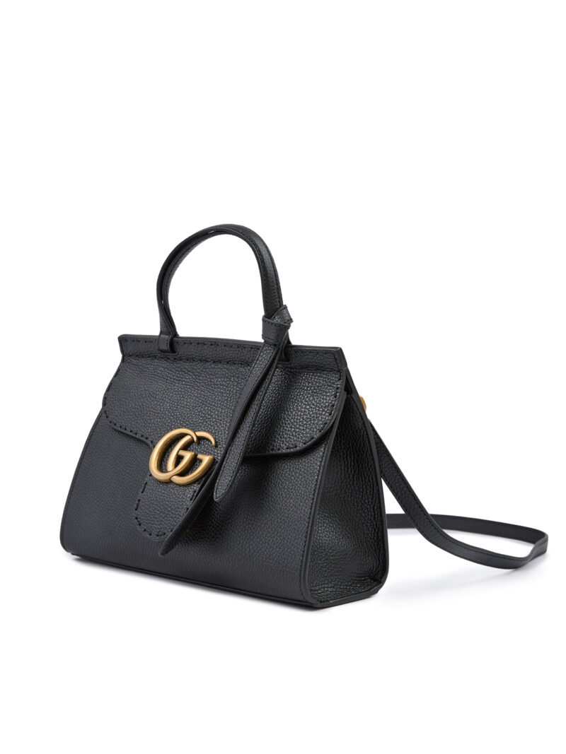 Gucci Black Leather GG Marmont Handbag - Image 3