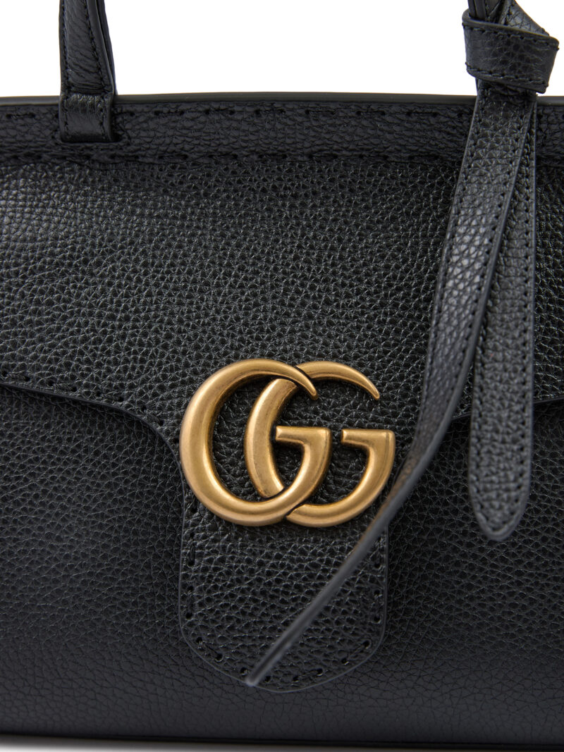 Gucci Black Leather GG Marmont Handbag - Image 2