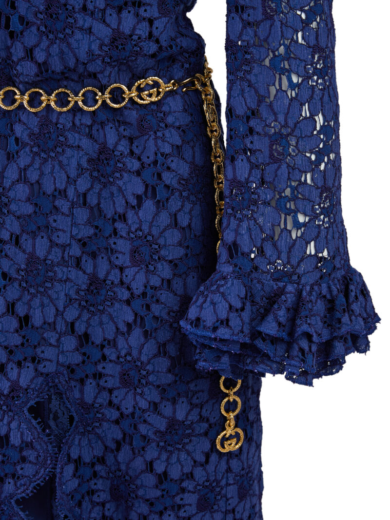 Gucci Blu Viscose and Cotton Mid Long Dress - Image 5