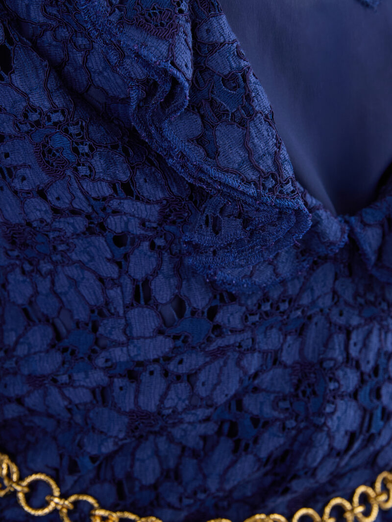 Gucci Blu Viscose and Cotton Mid Long Dress - Image 4