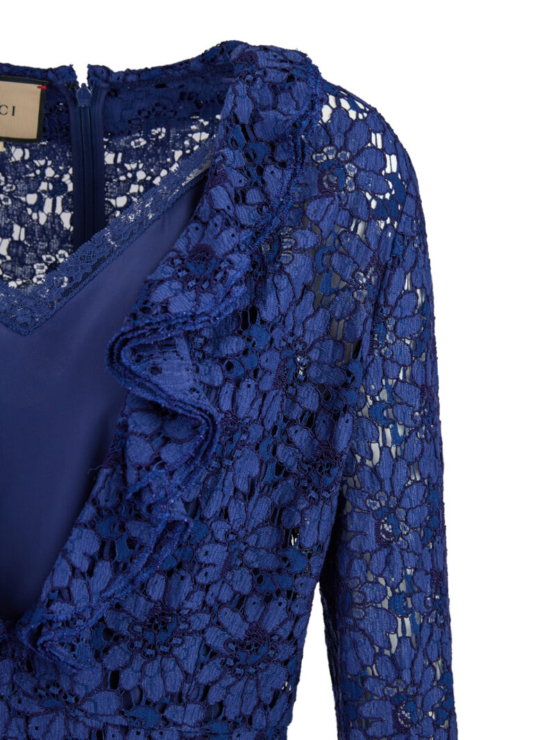 Gucci Blu Viscose and Cotton Mid Long Dress - Image 3