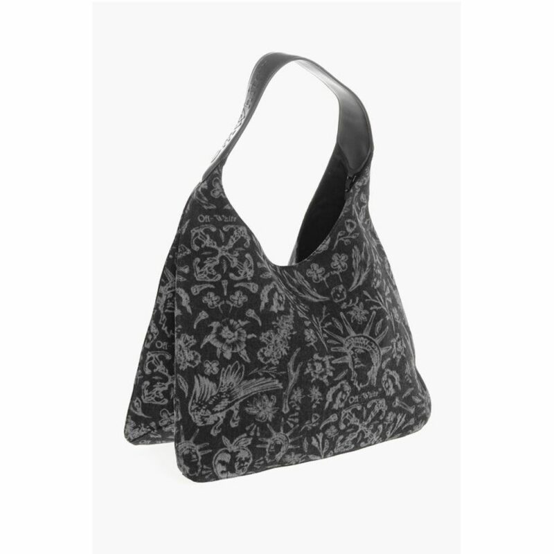 Off-White Black And White Cotton Shoulder Bag - Image 2