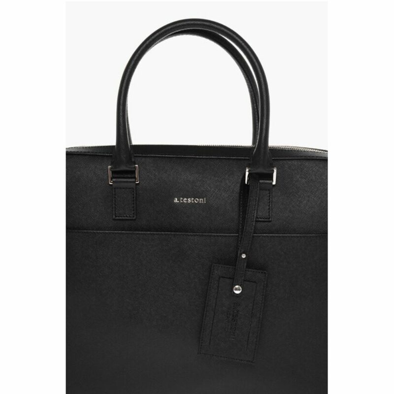 Testoni Black Cowhide Shoulder Bag - Image 4